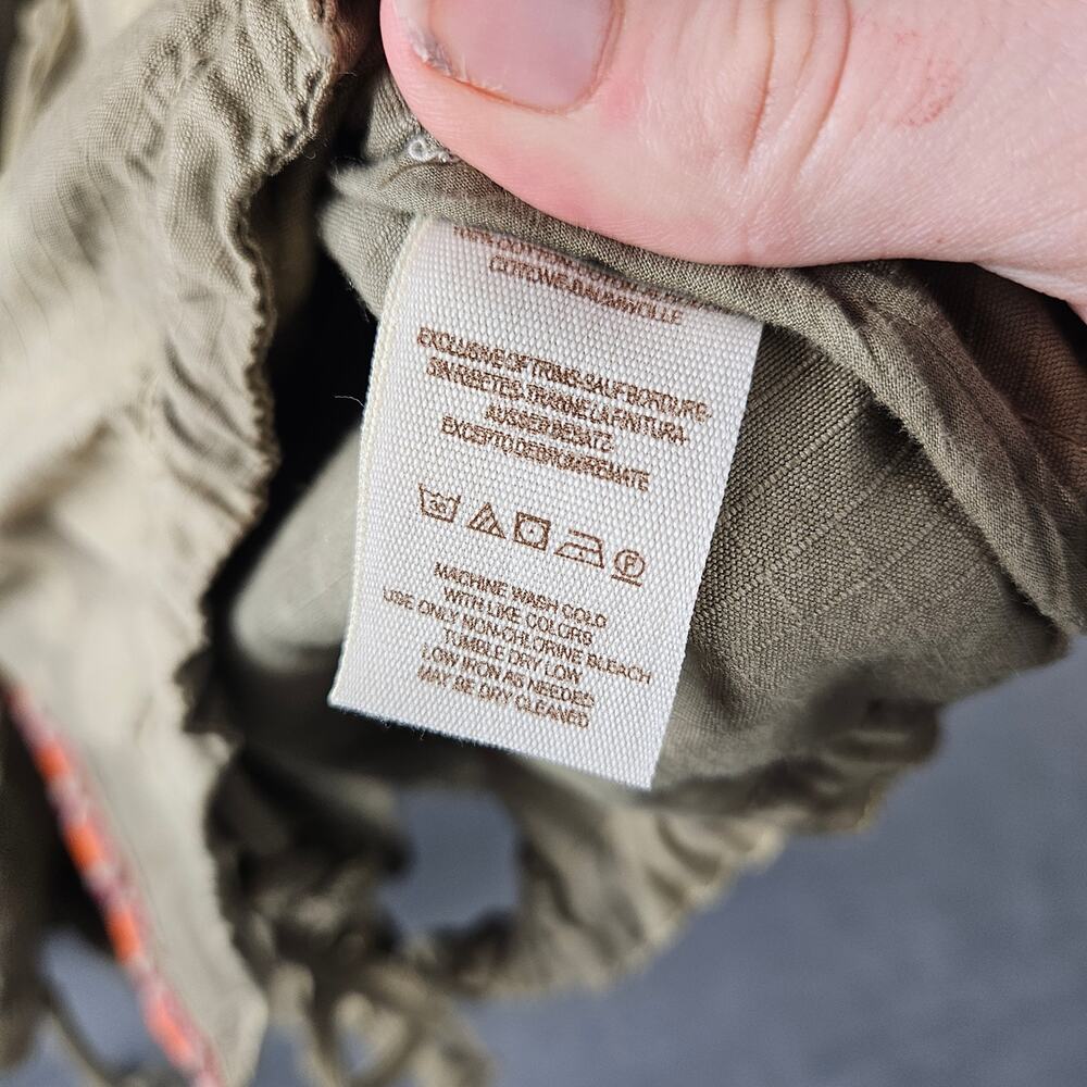 Free People Green Festival Embroidered  Anorak Jacket Utility Military Boho Sz 6 - Picture 7 of 9